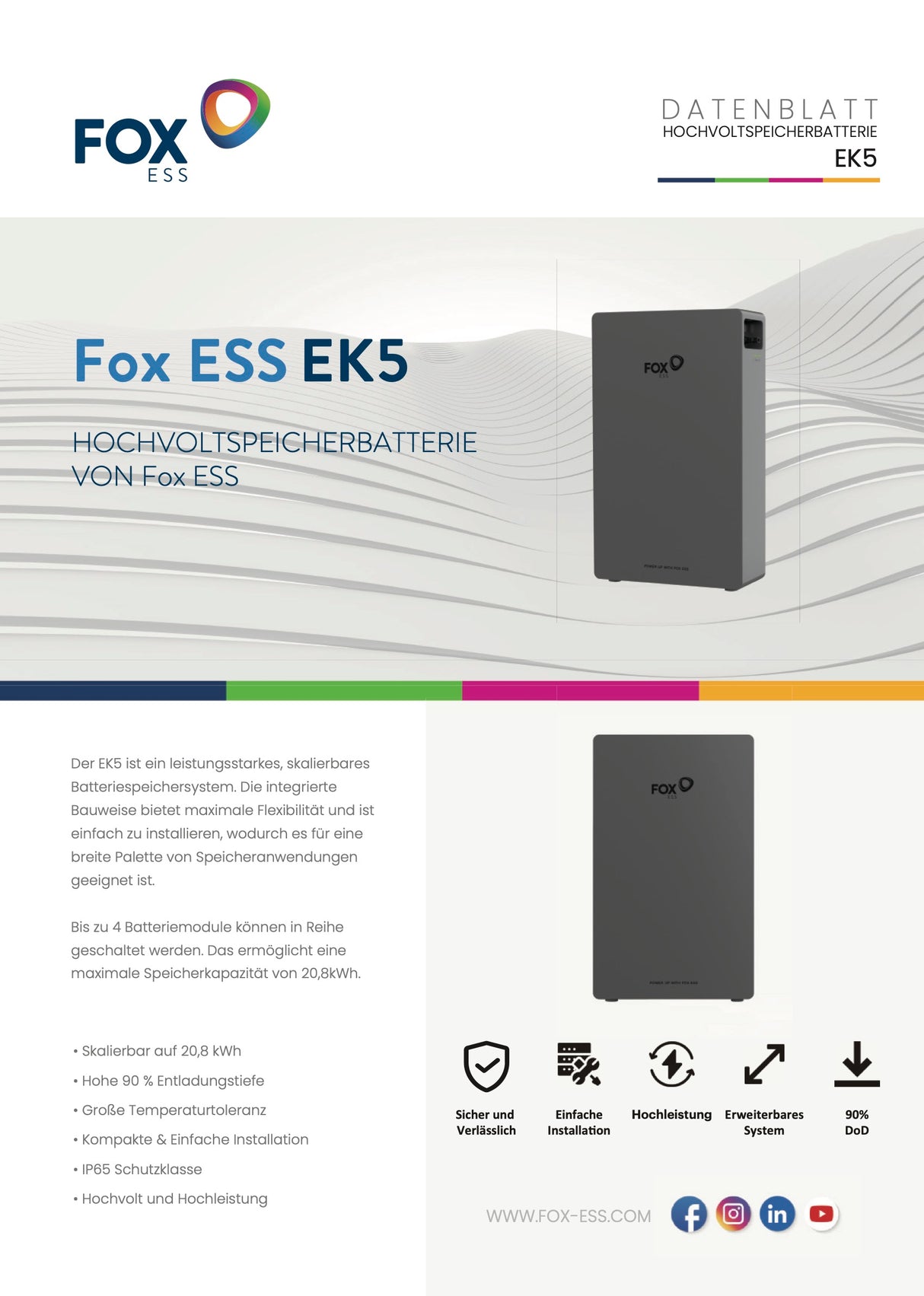 Datenblatt FOX EK5 Batterie